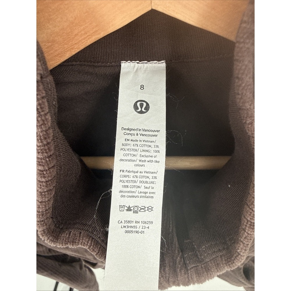 Lululemon Womens 2-Piece Brown Corduroy Track Suit Set Size 8 & 6 Athleisure - Picture 7 of 14